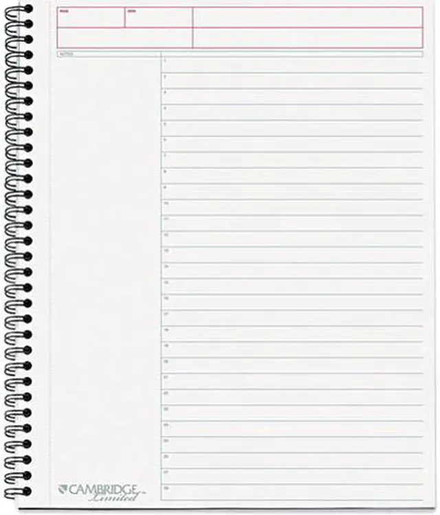 Main image of Mead 06064 Cambridge Wirebound Notebook Planner, Legal Rule, 8 1/2" x 11", White, 80 Sheets