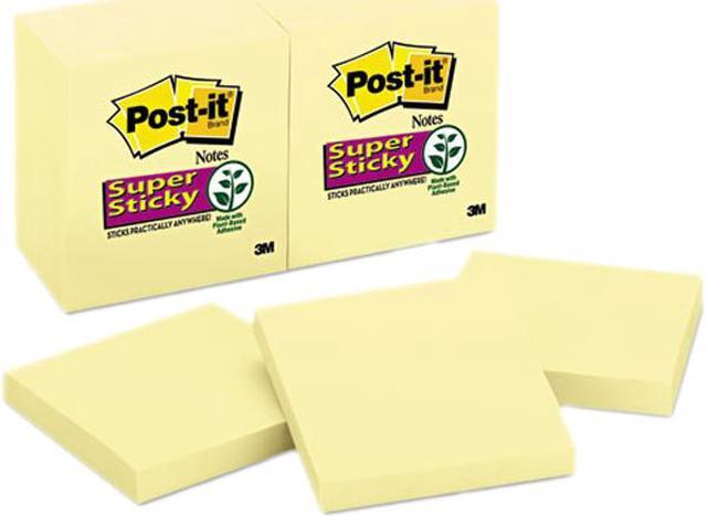 Main image of Post-it 654-12SSCY Super Sticky Notes, 3 x 3, Canary Yellow, 12 90-Sheet Pads/Pack