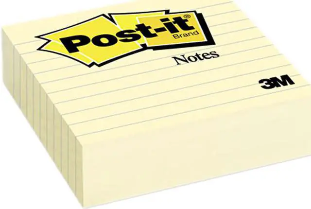 Main image of Post-it Notes 675-YL Original Lined Notes, 4 x 4, Canary Yellow, 300 Sheets
