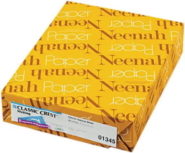 Main image of Neenah Paper 01345 Classic Crest Stationery Writing Paper, 24-lb, 8-1/2 x 11, Natural White, 500/Rm
