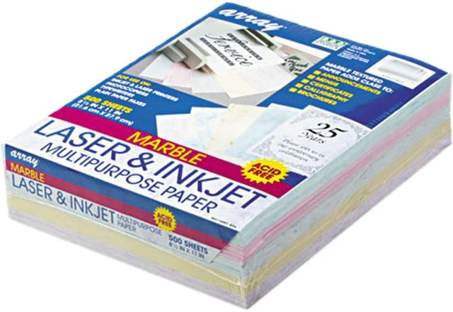 Pacon Array Colored Bond Paper, 24lb, 8-1/2 x 11, Assorted Marble ...