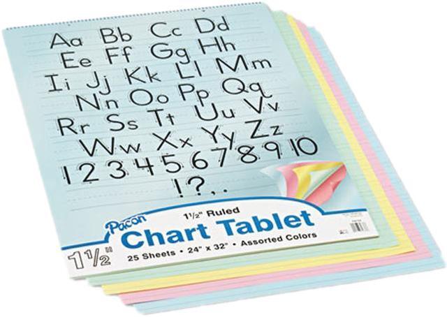 Main image of Pacon 74733 Colored Chart Tablet, Ruled, 24 x 32, YW/Pink/Salmon/BE/GN, 25 Sheets/Pad