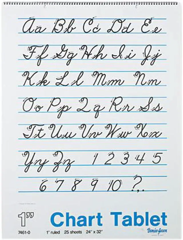 Main image of Pacon 74610 Chart Tablets w/Cursive Cover, Ruled, 24 x 32, White, 25 Sheets/Pad
