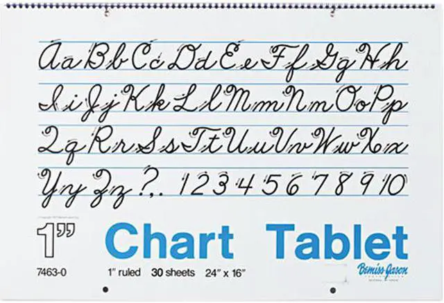 Main image of Pacon 74630 Chart Tablets w/Cursive Cover, Ruled, 24 x 16, White, 30 Sheets/Pad