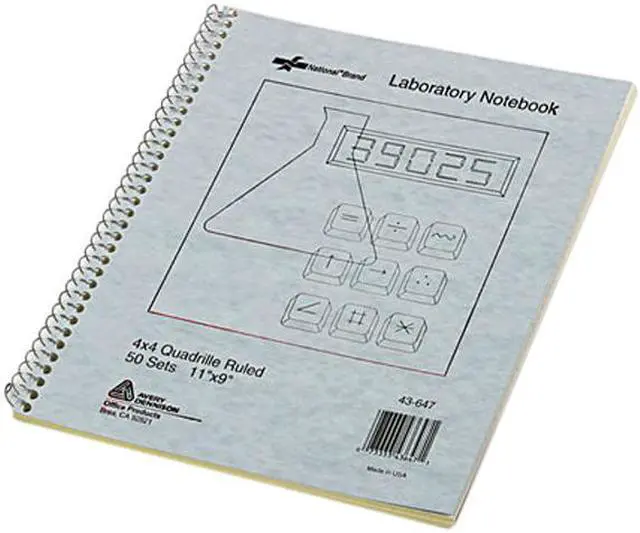 Main image of National Brand 43647 Wirebound Duplicate Lab Notebook, Quadrille Rule, 9 x 11, 100 Sheets