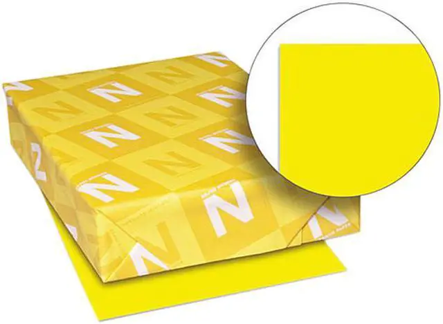 Main image of Wausau Paper 22731 Astrobrights Colored Card Stock, 65 lbs., 8-1/2 x 11, Solar Yellow, 250 Sheets