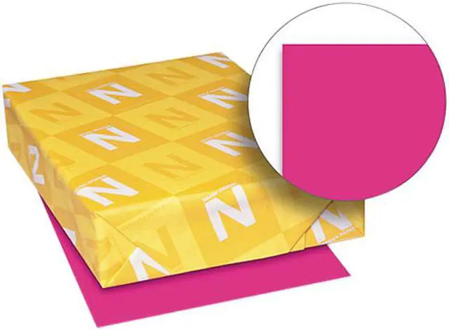 Main image of Wausau Paper 22881 Astrobrights Colored Card Stock, 65 lbs., 8-1/2 x 11, Fireball Fuchsia, 250 Shts