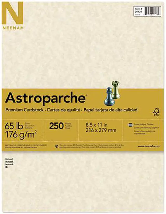 Main image of Wausau Paper 26428 Astroparche Cover Stock, 65 lbs., 8-1/2 x 11, Natural, 250 Sheets/Pack