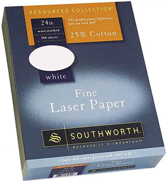 Main image of Southworth 31-724-10 25% Cotton Laser Paper, 24 lbs., 8-1/2 x 11, White, 500/Box