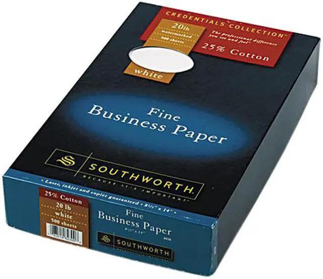 Main image of Southworth 403E 25% Cotton Business Paper, 20 lbs., 8-1/2 x 14, White, 500/Box