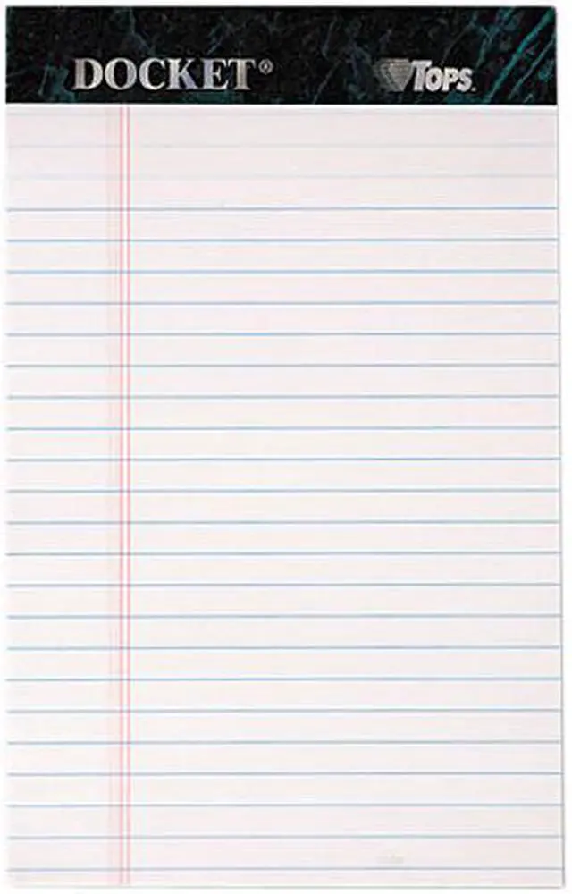Main image of Tops 63360 Docket Ruled Perforated Pads, Legal Rule, 5 x 8, White, 12 50-Sheet Pads/Pack