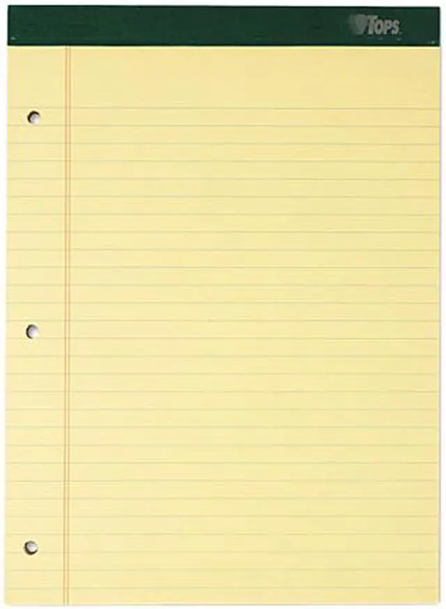 Main image of Tops 63387 Double Docket Ruled Pads, Legal Rule, Ltr, Canary, 6 100-Sheet Pads/Pack
