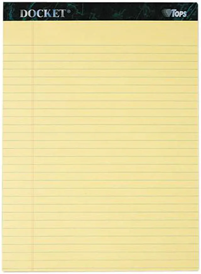 Main image of Tops 63400 Docket Ruled Perforated Pads, Legal Rule, Ltr, Canary, 12 50-Sheet Pads/Pack