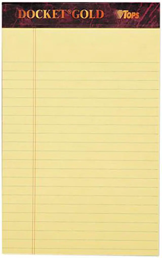 Main image of TOPS 63900 - Docket Ruled Perforated Pads, Legal/Wide, 5 x 8, Canary, 50 Sheets, Dozen
