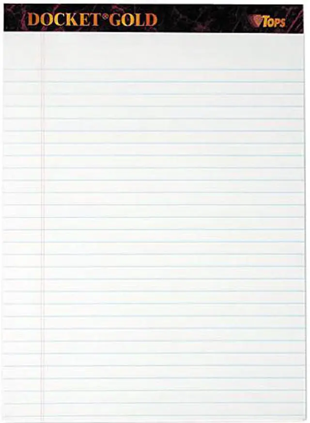 Main image of Tops 63960 Docket Ruled Perforated Pads, Legal/Wide, Letter, White, 50 Sheets, Dozen