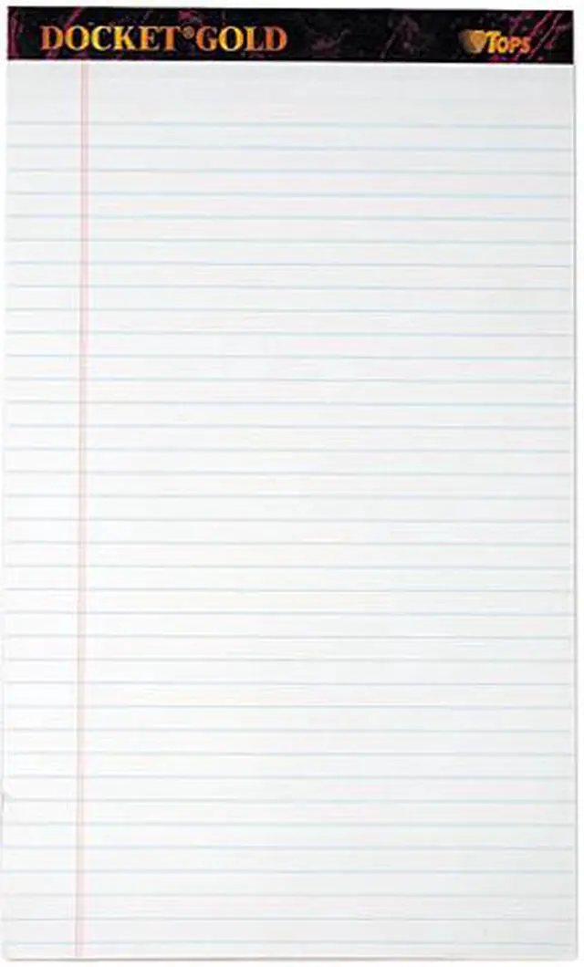 Main image of Tops 63990 Docket Gold Ruled Perforated Pad, Legal Rule/Size WE, 12 50-Sheet Pads/Pack