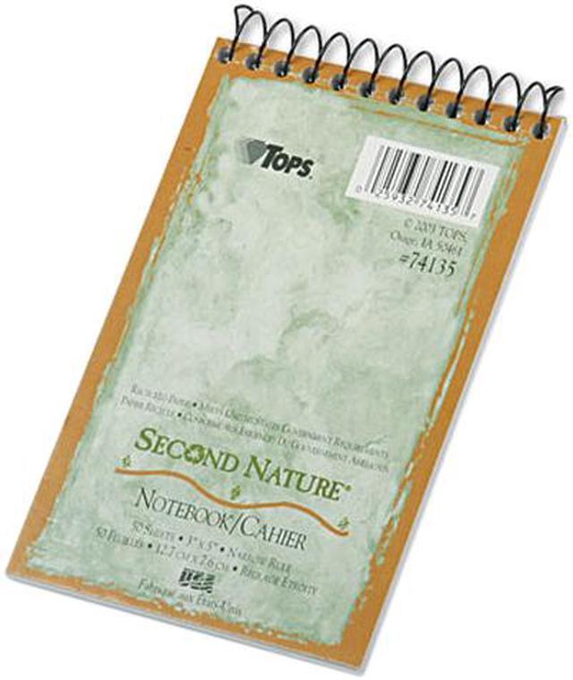 Main image of Tops 74135 Second Nature Subject Wirebound Notebook, Narrow Rule, 3 x 5, WE, 50 Sheets