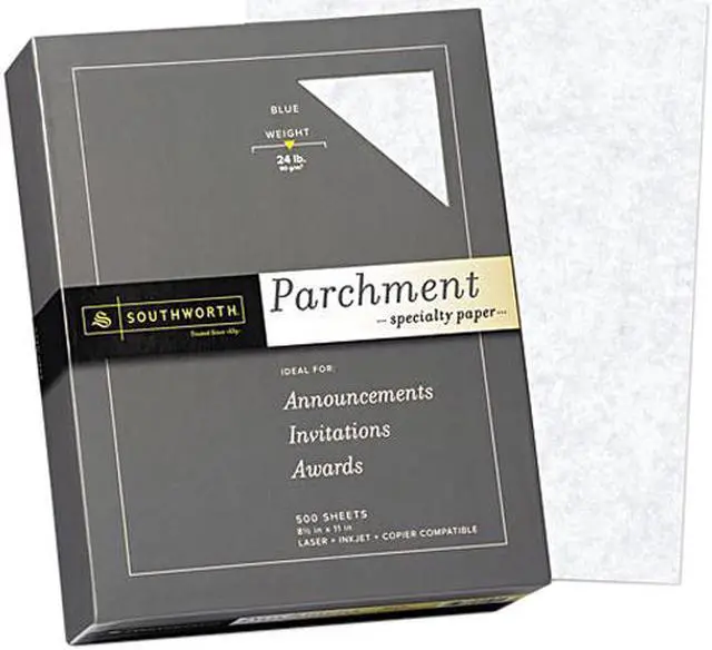 Main image of Southworth 964C Fine Parchment Specialty Paper, 24 lbs., 8-1/2 x 11, Blue, 500/Box
