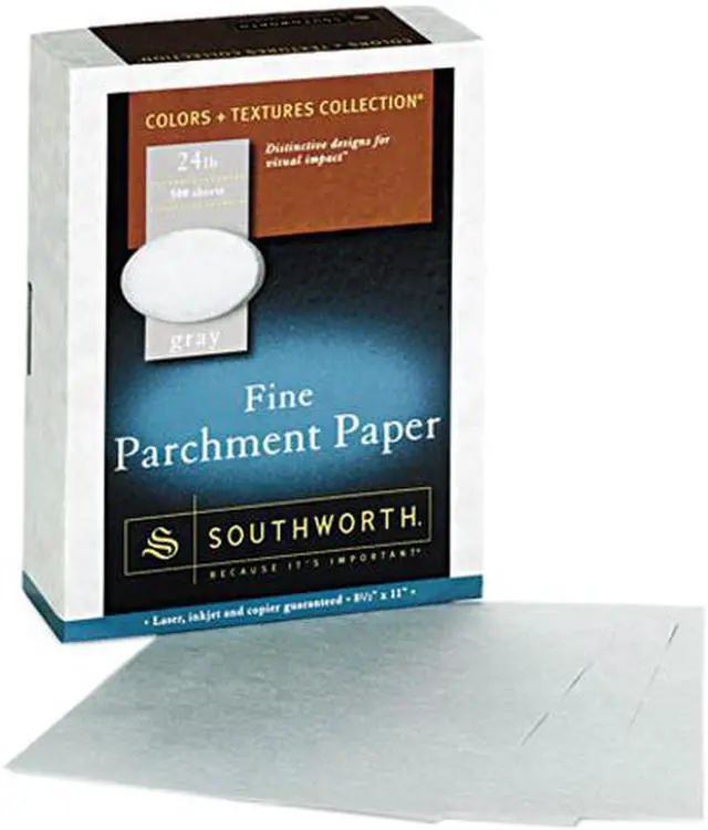 Main image of Southworth 974C Parchment Specialty Paper, 24 lbs., 8-1/2 x 11, Gray, 500/Box