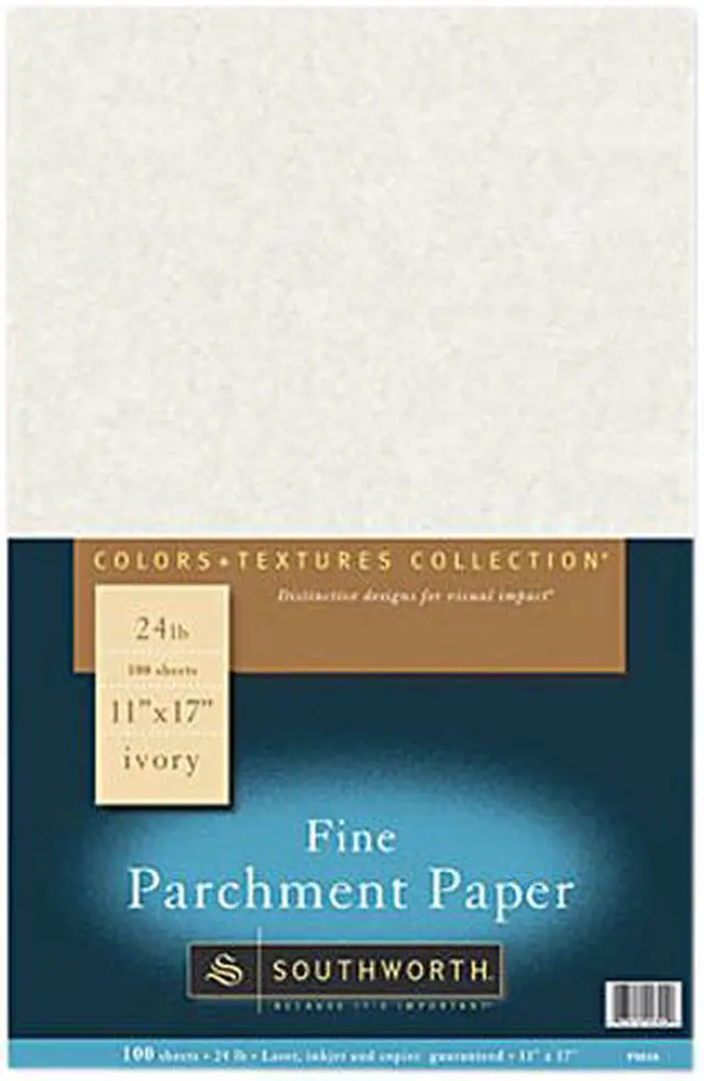 Main image of Southworth P984H Parchment Specialty Paper, 24 lbs., 11 x 17, Ivory, 100/Pack