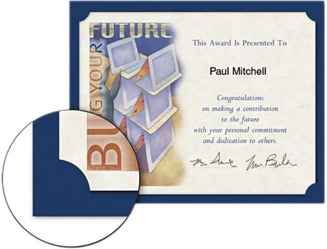 Main image of Southworth PF8 Certificate Holder, 12 x 9-1/2, Navy, 10/Pack