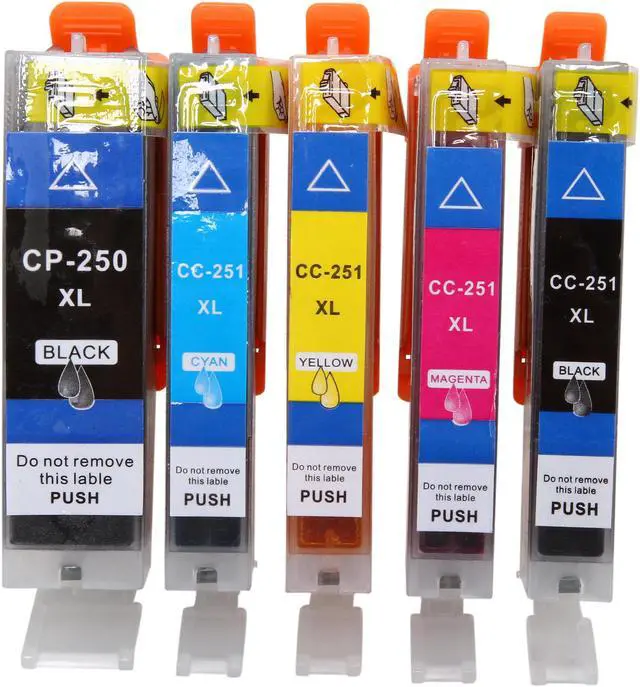 Alt view image 2 of 5 - Ink4work CA-250/251XL*5 5 Pack Ink Cartridge combo replaces Canon PGI-250XL, CLI- 251XL for Canon InkJet Printers; Black, Black, Cyan, Magenta & Yellow
