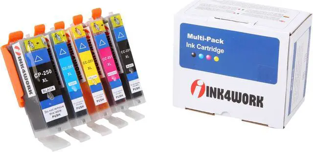 Alt view image 5 of 5 - Ink4work CA-250/251XL*5 5 Pack Ink Cartridge combo replaces Canon PGI-250XL, CLI- 251XL for Canon InkJet Printers; Black, Black, Cyan, Magenta & Yellow