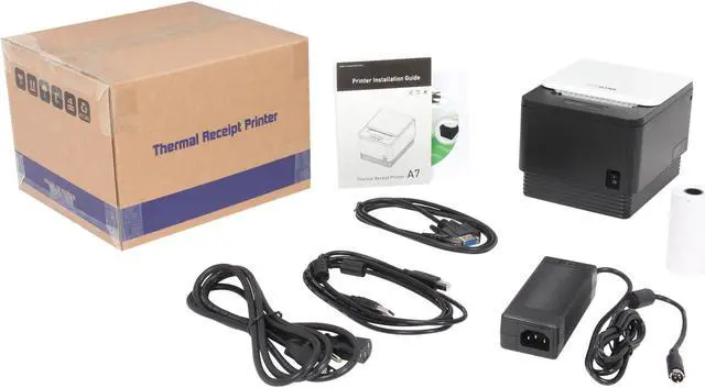 Alt view image 7 of 7 - POSBANK A7 A7-W-US Thermal 200mm/Sec Thermal Printer, 200mm/Sec, ESC POS, Jam-Free, Wht, Dual USB/Serial, w/Cables