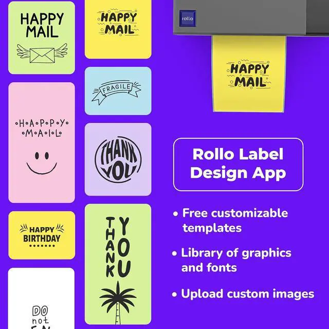 Alt view image 4 of 5 - Rollo X1038 USB Shipping Label Printer - Commercial Grade 4x6 Thermal Label Printer for Shipping Packages - High Speed Custom Sticker Label Maker for Small Business