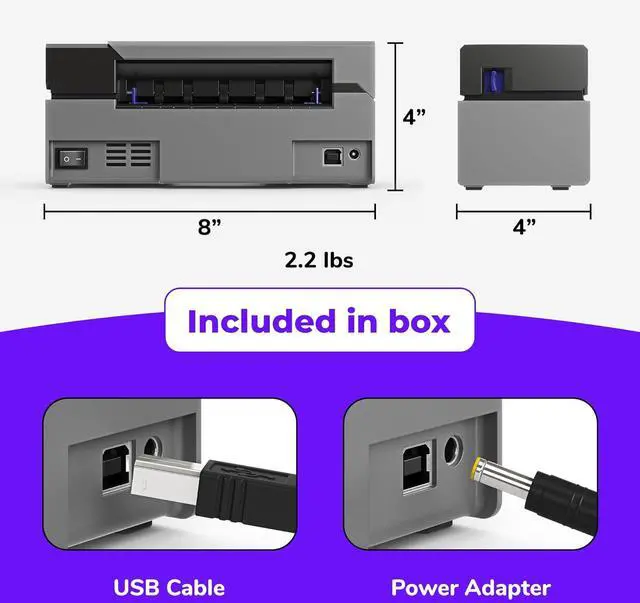 Alt view image 5 of 5 - Rollo X1038 USB Shipping Label Printer - Commercial Grade 4x6 Thermal Label Printer for Shipping Packages - High Speed Custom Sticker Label Maker for Small Business