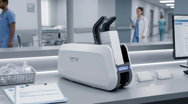 Alt view image 5 of 6 - IDP SMART-51S ID Card Printer EZLoad Bundle: Includes Printer, Camera, Color Ribbon, 100 Cards and Software (17 sec/card YMCKO) (5 sec/card Mono) (300 dpi Color/1200 dpi Mono) (USB) - 651398BEZ