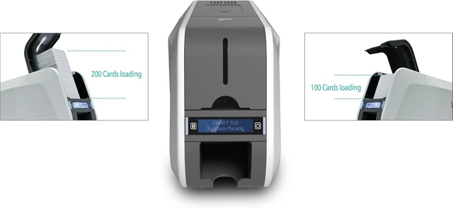 Alt view image 3 of 6 - IDP SMART-51S ID Card Printer EZLoad Kit: Includes Printer, Color Ribbon, 100 Cards and Software (17 sec/card YMCKO) (5 sec/card Mono) (300 dpi Color/1200 dpi Mono) (USB) - 651398KEZ