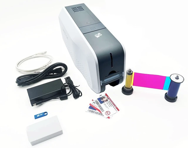 Main image of IDP SMART-51D ID Duplex Card Printer EZLoad Kit: Includes Printer, Color Ribbon, 100 Cards and Software (17 sec/card YMCKOK) (5 sec/card Mono) (300 dpi Color/1200 dpi Mono) (USB) - 651399KEZ