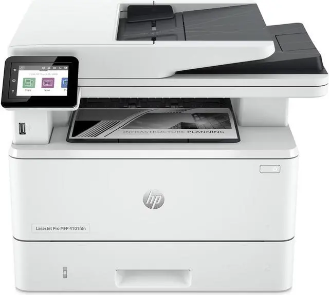Alt view image 2 of 3 - HP LaserJet Pro MFP 4101dw MFP Letter: Up to 42 ppm Black; A4: Up to 40 ppm Black; Print speed (Landscape, A5): Up to 63 ppm Black Ethernet (RJ-45) / USB / Wi-Fi Laser; Print resolution technology: HP FastRes 1200, HP ProRes1200, Economode