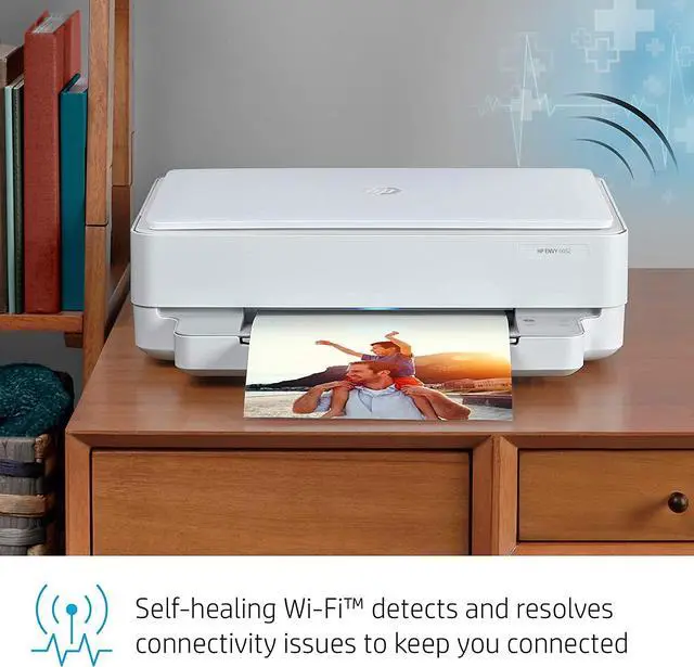 Alt view image 2 of 7 - HP ENVY 6052 Wireless All-in-One Color Inkjet Printer, Mobile Print, Scan & Copy, Instant Ink Ready, Manufacturer Renewed with 1 year HP Warranty
