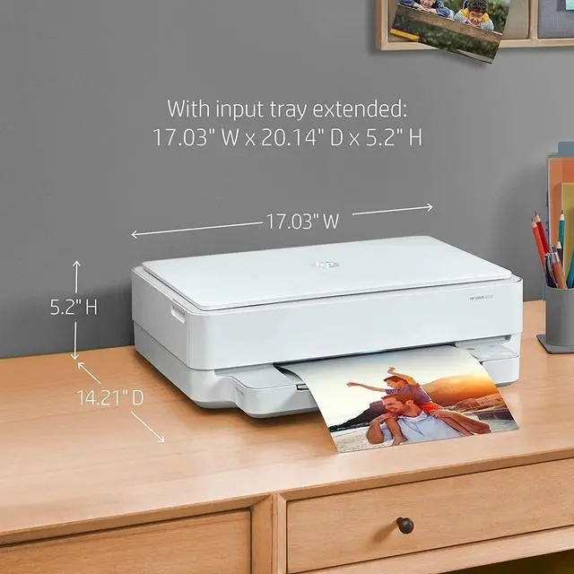 Alt view image 5 of 7 - HP ENVY 6052 Wireless All-in-One Color Inkjet Printer, Mobile Print, Scan & Copy, Instant Ink Ready, Manufacturer Renewed with 1 year HP Warranty