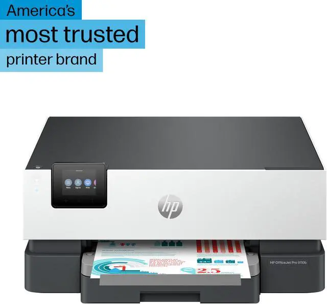 Alt view image 3 of 20 - HP OfficeJet Pro 9110b Printer, Color, Printer for Home and home office, Print, Wireless; Two-sided printing; Print from phone or tablet; Touchscreen; Front USB flash drive port