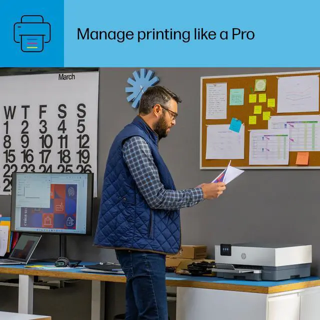 Alt view image 13 of 20 - HP OfficeJet Pro 9110b Printer, Color, Printer for Home and home office, Print, Wireless; Two-sided printing; Print from phone or tablet; Touchscreen; Front USB flash drive port