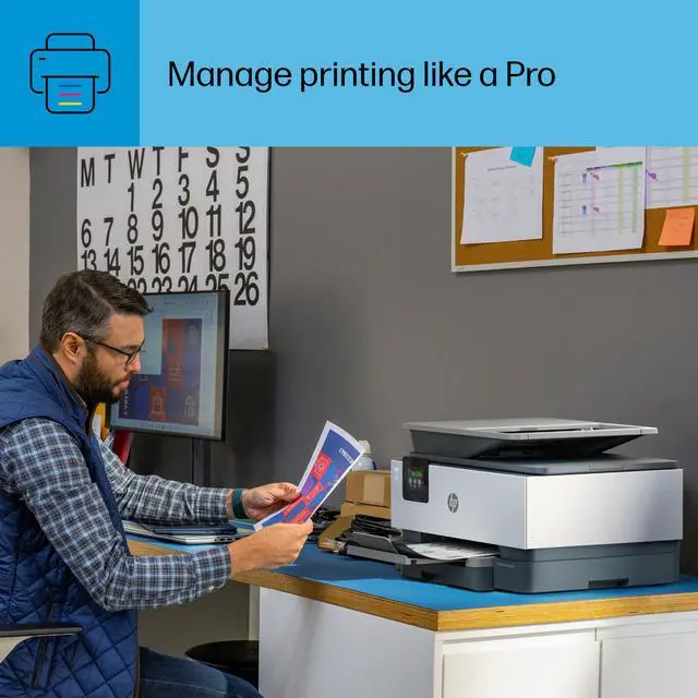 Alt view image 13 of 19 - HP OfficeJet Pro 9125e Wireless Color All-in-One Printer with Bonus 3 Months Instant Ink with HP+, Gray, Medium 403X0A#B1H
