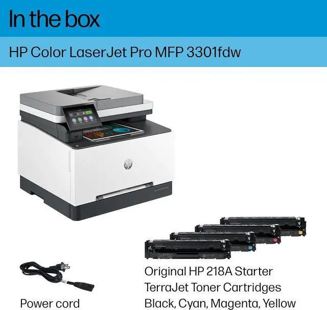 Alt view image 6 of 10 - HP Color Laserjet Pro MFP 3301fdw Wireless All-in-One Color Laser Printer, Office Printer, Scanner, Copier, Fax, ADF, Duplex, Best-for-Office (499Q5F)