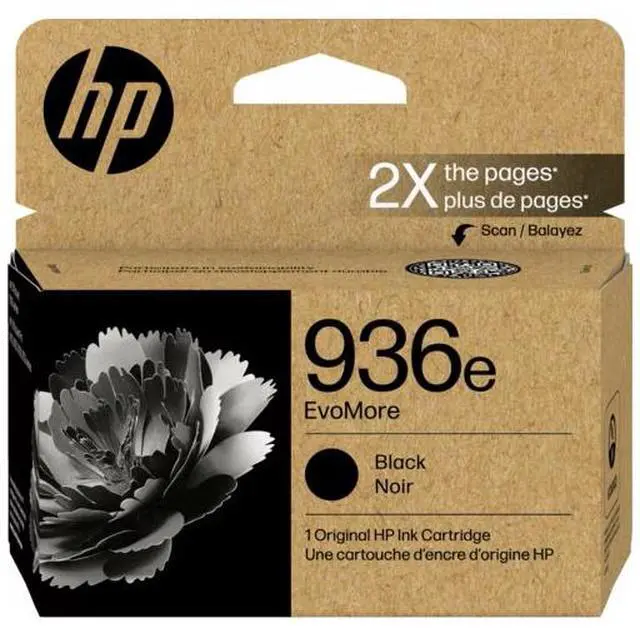 Main image of HP EvoMore 936e Original Standard Yield Inkjet Ink Cartridge - Black - 1 Each - 2500 Pages - 4S6V6LN#180