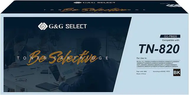 Alt view image 3 of 3 - G&G GG-PB820 Laser Printer cartridge for HL-L5000D/L5100DN/HL5200DW/L5200DWT/L6200DW/L6200DWT/L6250DW/L6300DW/L6400DW/L6400DWT DCP-L5500DN/L5600DN/L5650DN MFC-L5700DW/5800DW/L5850DW/L5900DW/L6700DW/L6750DW/L6800DW/L6900DW