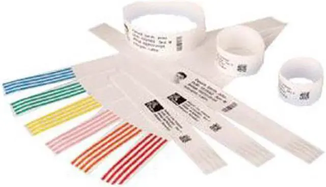 Alt view image 2 of 2 - Zebra 10006995K 1" x 11" Z-Band Direct Wristband (White) Labels - 1 Case (6 Rolls)