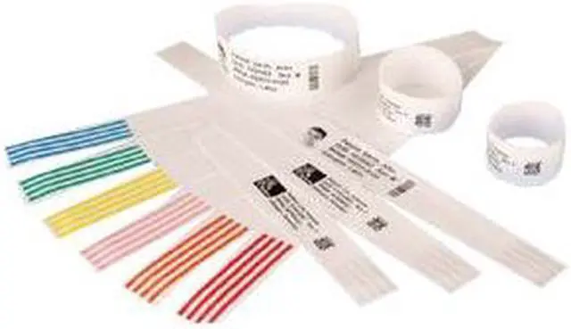 Main image of Zebra 10006995K 1" x 11" Z-Band Direct Wristband (White) Labels - 1 Case (6 Rolls)