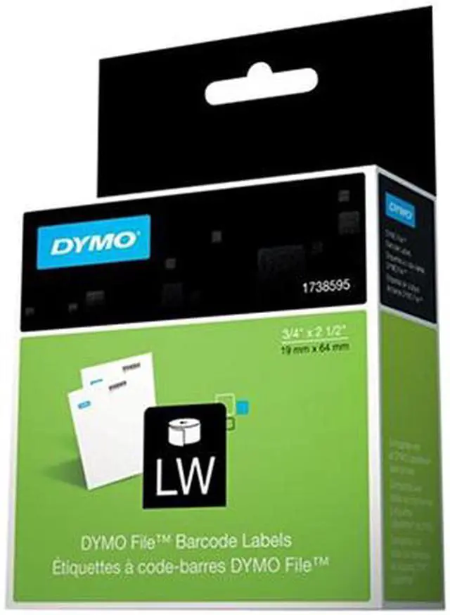 Alt view image 3 of 3 - DYMO Rhino File Barcode Label 0.75" Width x 2.50" Length - 450 / Roll - 450/Roll - Direct Thermal - White