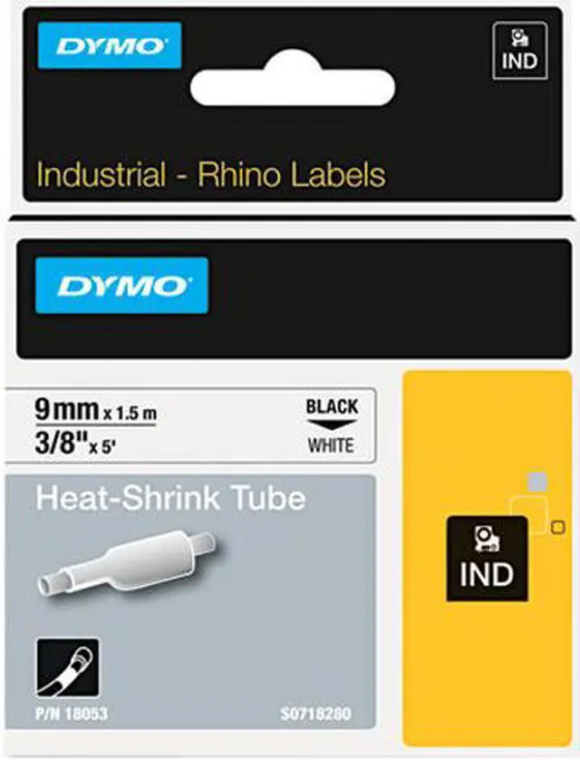 Main image of Rhino Heat Shrink Tubes Industrial Label Tape Cassette, 3/8" x 5 ft, White