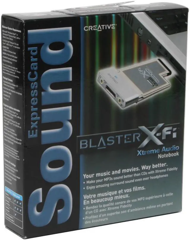 Alt view image 7 of 7 - Creative Sound Blaster X-Fi Xtreme Audio Notebook 7.1 Channels 24-bit 96KHz ExpressCard Interface Sound Card