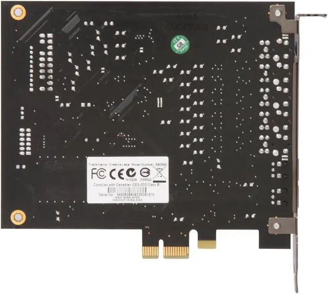Alt view image 4 of 6 - Creative 70SB088000004 7.1 Channels 24-bit 96KHz PCI Express 1x Interface PCI Express Sound Blaster X-Fi Titanium