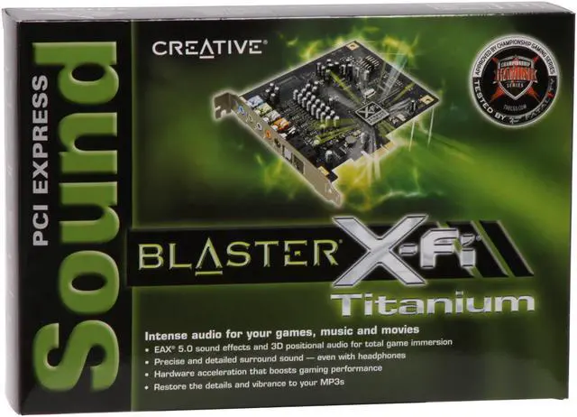 Alt view image 6 of 6 - Creative 70SB088000004 7.1 Channels 24-bit 96KHz PCI Express 1x Interface PCI Express Sound Blaster X-Fi Titanium