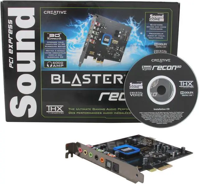 Alt view image 5 of 5 - Creative Sound Blaster Recon3D PCIe (70SB135000000) 5.1 Channels 24-bit 96KHz PCI Express x1 Interface Sound Card